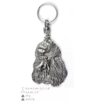 Poodle - Silver-plated pendant with a dog in a decorative box, handbag decoration, backpack pendant by Art-Dog brand