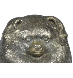 Pomeranian, Pommer, Pommerlo, Zwergspitz - Hundestatue, Büste auf Steinsockel, Skulptur, Trophäe für Hundeausstellung der Marke Art-Dog