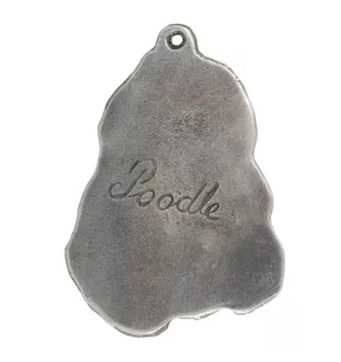 Caniche - Porte-clés argenté avec un chien dans une boîte cadeau, décoration de sac à main, pendentif de sac à dos par la marque Art-Dog