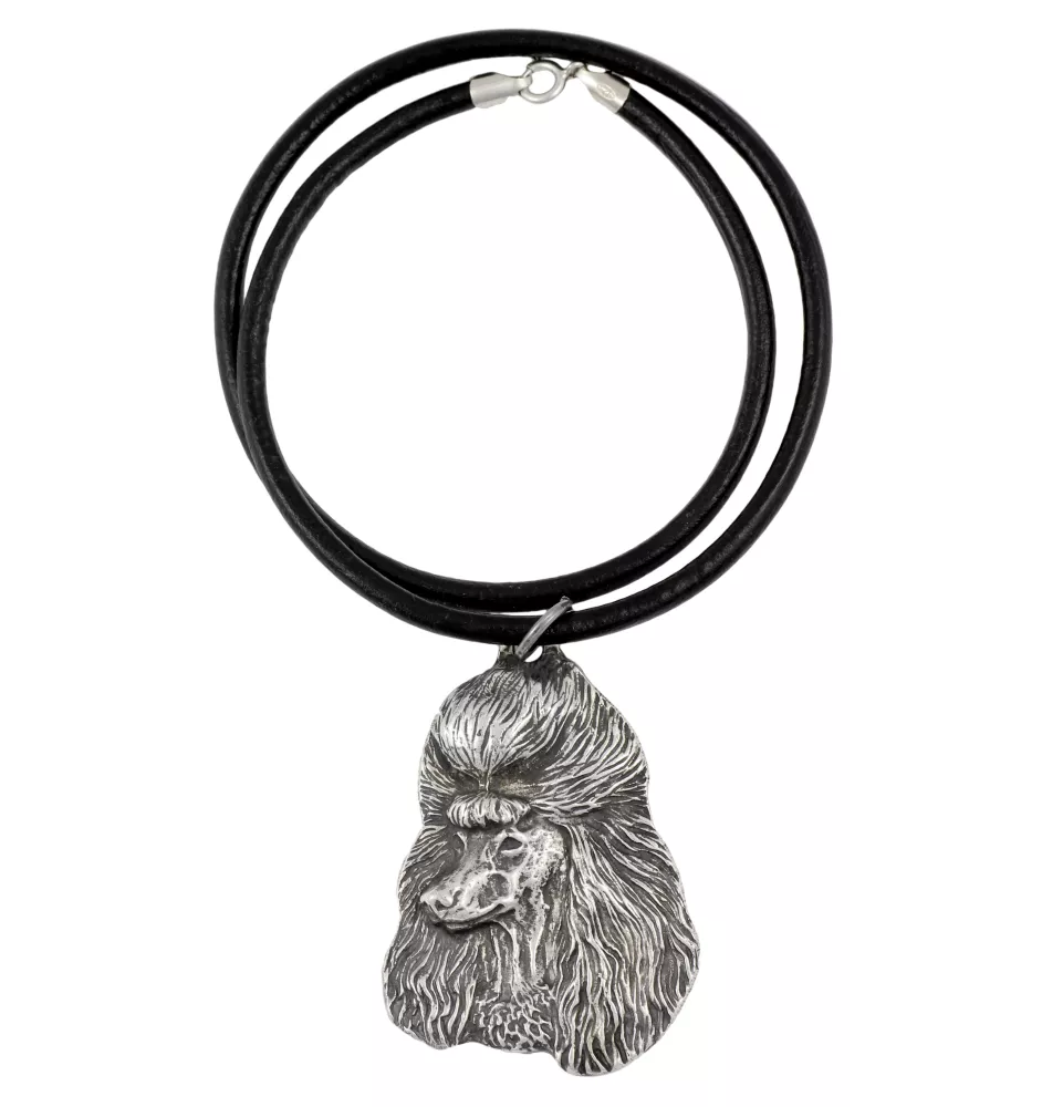 Pudel - Halskette mit Hund, versilberter Anhänger für Hundefans, einzigartiger Schmuck der Marke Art-Dog