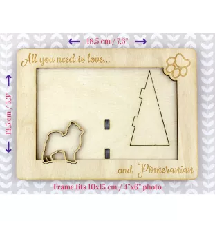 Poméranien, loulou de Poméranie, spitz nain - Cadre photo, cadre en bois gravé, un joli gadget pour l'amoureux des chiens par Art-Dog