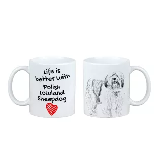 Polish Lowland Sheepdog, PON, Valee Sheepdog - cup with a dog, cup with a photo, personalized gift from the Art-Dog brand