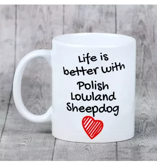 Polish Lowland Sheepdog, PON, Valee Sheepdog - cup with a dog, cup with a photo, personalized gift from the Art-Dog brand