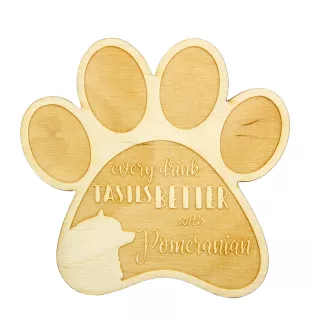 Pomeranian, Pommer, Pommerlo, Zwergspitz - Tasse Untersetzer, graviert Untersetzer mit Hund, Geschenk für Hundeliebhaber von Art-Dog Marke