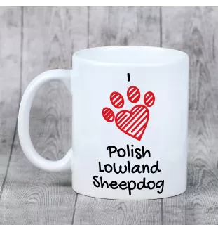 Polish Lowland Sheepdog, PON, Valee Sheepdog - cup with a dog, cute cup with graphics, a gift with your photo from the Art-Dog brand
