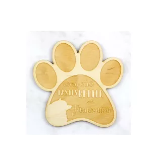 Pomeranian dog, Pom Dog, Dwarf Spitz - Mug coaster, engraved coaster with dog, gift for dog lover by Art-Dog brand