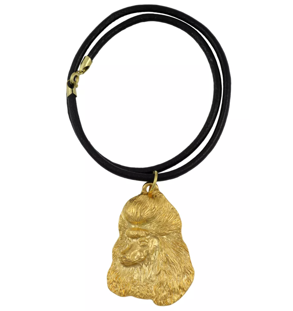 Caniche - Collier pour chien, pendentif plaqué or pour fan de chien, bijoux uniques de la marque Art-Dog