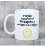 Polnischer Niederungshütehund, PON - Tasse mit Hund, fröhliche Tasse für Hundeliebhaber, personalisiertes Geschenk der Marke Art-Dog