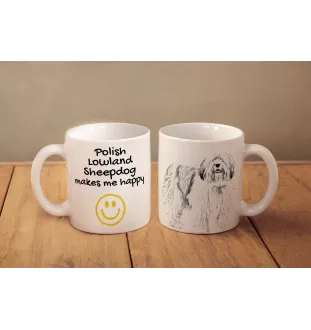 Polnischer Niederungshütehund, PON - Tasse mit Hund, fröhliche Tasse für Hundeliebhaber, personalisiertes Geschenk der Marke Art-Dog