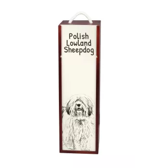 Polnischer Niederungshütehund, PON - Weinbox mit Hund, Alkoholbox mit Grafik, personalisierte Geschenkbox der Marke Art-Dog