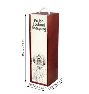 Berger polonais de plaine - boîte à vin avec chien, boîte à alcool avec graphisme, boîte cadeau personnalisée de la marque Art-Dog
