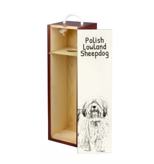 Berger polonais de plaine - boîte à vin avec chien, boîte à alcool avec graphisme, boîte cadeau personnalisée de la marque Art-Dog