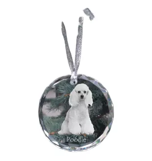 Poodle - crystal bauble with a photo, dog photo in crystal, personalized Christmas tree ornament by Art-Dog brand
