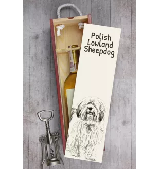 Polnischer Niederungshütehund, PON - Weinbox mit Hund, Alkoholbox mit Grafik, personalisierte Geschenkbox der Marke Art-Dog