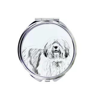 Polish Lowland Sheepdog, PON, Valee Sheepdog - Pocket mirror with a dog, personalized mirror for a purse, compact mirror with Art-Dog brand print.