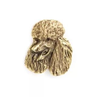 Pudel - Hundebrosche in dekorativer Box, elegante vergoldete Anstecknadel, Jackenbrosche der Marke Art-Dog