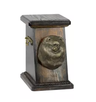 Poméranien, loulou de Poméranie, spitz nain - urne pour les cendres d'un chien, une urne élégante avec une statuette, une urne commémorative avec un buste de chien de la marque Art-Dog