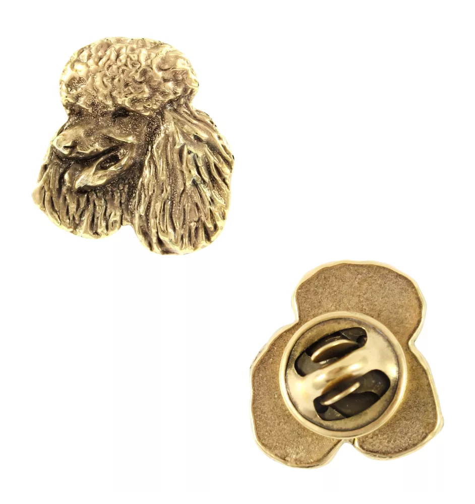 Pudel - Vergoldete Brosche, eleganter Hundeschmuck, einzigartige Brosche der Marke Art-Dog