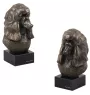 Caniche - Statue de chien, buste sur socle en pierre, sculpture, trophée pour exposition canine par la marque Art-Dog