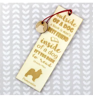 Pomeranian dog, Pom Dog, Dwarf Spitz - dog bookmark, personalized bookmark, gift for bookworm from Art-Dog brand