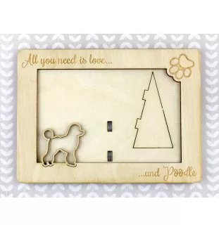 Pudel - Fotorahmen, gravierter Holzrahmen, ein schönes Gadget für den Hundeliebhaber von Art-Dog