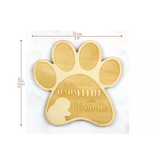 Poodle - Mug coaster, engraved coaster with dog, gift for dog lover by Art-Dog brand