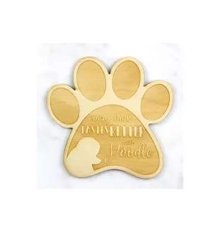 Poodle - Mug coaster, engraved coaster with dog, gift for dog lover by Art-Dog brand