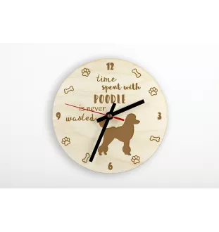 Poodle - clock with dog, wooden clock with engraving, personalised clock by Art-Dog