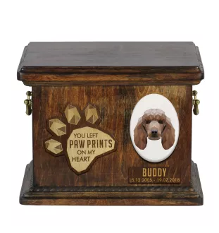 Caniche - urne pour les cendres de chien, urne personnalisée avec une gravure, boîte commémorative pour les cendres de chien de la marque Art-Dog