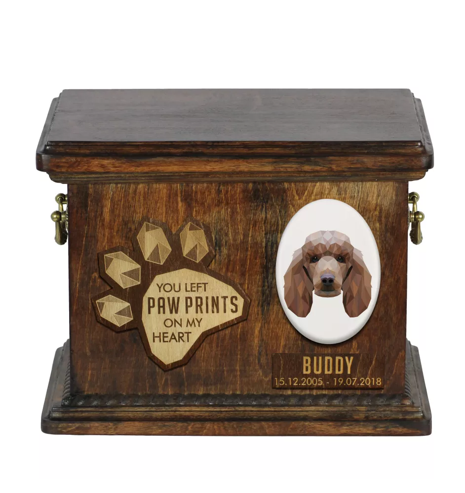 Caniche - urne pour les cendres de chien, urne personnalisée avec une gravure, boîte commémorative pour les cendres de chien de la marque Art-Dog