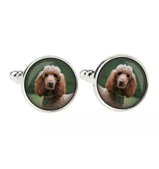Caniche - Boutons de manchette dans une boîte, bijoux faits à la main, produit de la marque Art-Dog