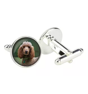 Caniche - Boutons de manchette dans une boîte, bijoux faits à la main, produit de la marque Art-Dog