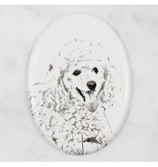 Caniche - une plaque commémorative avec une photo de chien, une plaque funéraire avec une impression, une plaque ovale personnalisée de la marque Art-Dog