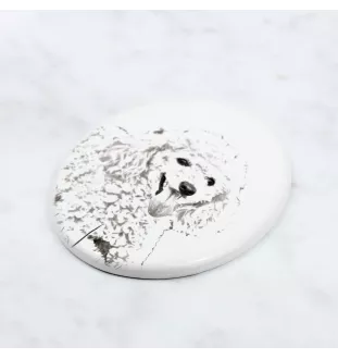 Caniche - une plaque commémorative avec une photo de chien, une plaque funéraire avec une impression, une plaque ovale personnalisée de la marque Art-Dog