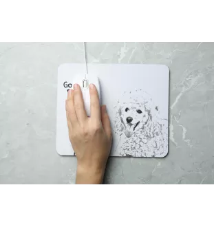 Poodle - mouse pad with print, personalized dog-themed mouse pad, unique gadget for an office worker by Art-Dog brand