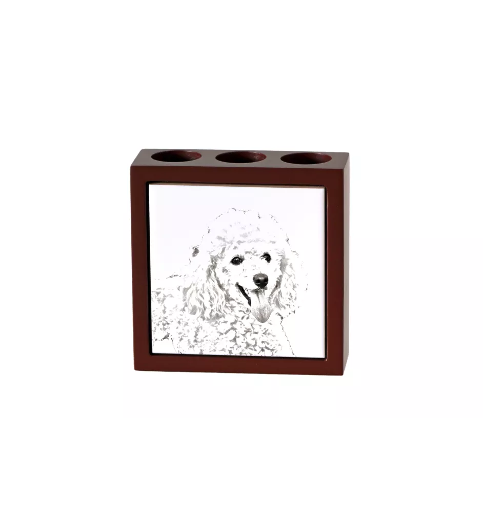 Caniche - porte-stylo avec chien, organiseur de bureau avec impression, décoration de bureau personnalisée de la marque Art-Dog