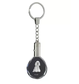 Poodle - pendant with a photo of a dog, crystal key ring in a gift box, a unique gift by Art-Dog