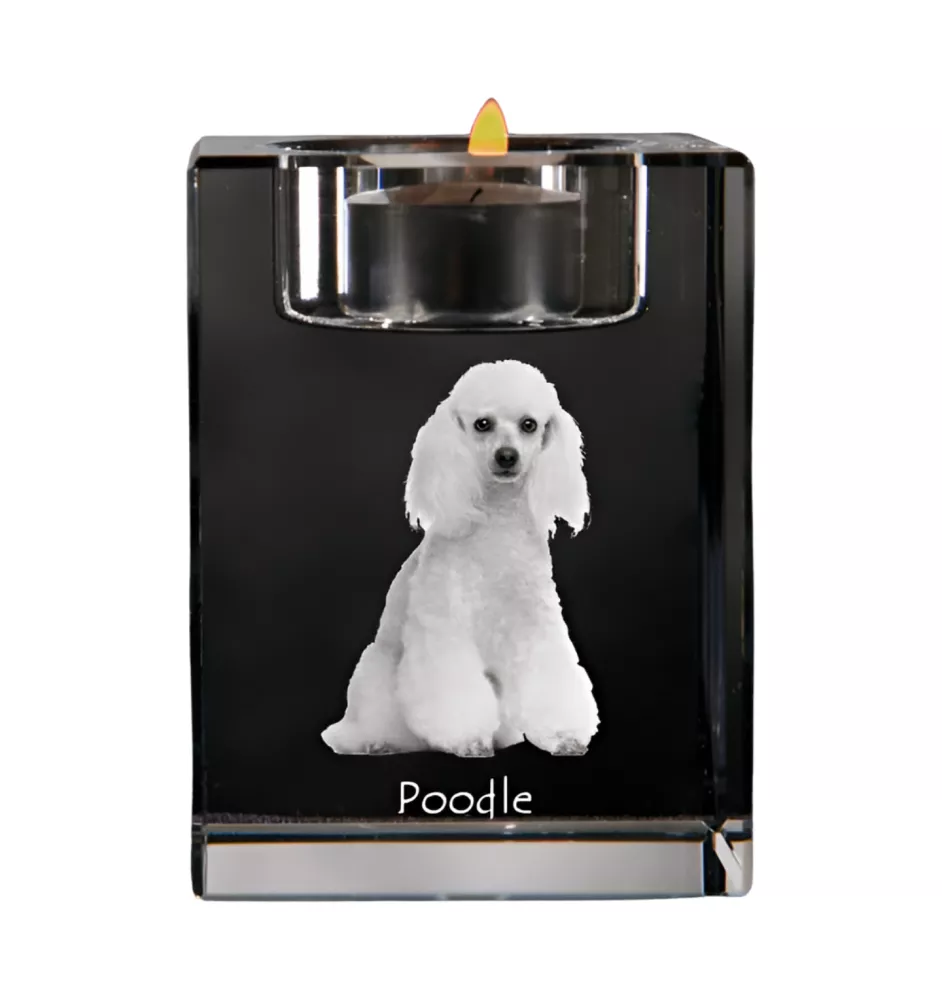 Pudel świecznik kryształowy z psem Art-Dog