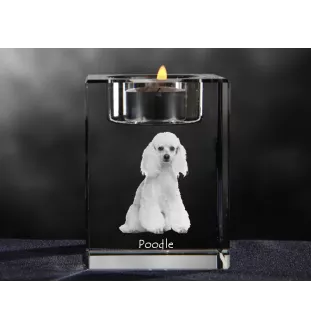 Pudel świecznik kryształowy z psem Art-Dog