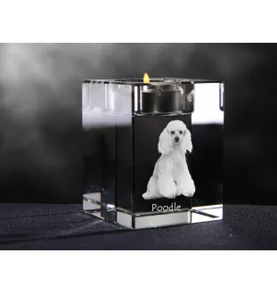 Pudel świecznik kryształowy z psem Art-Dog