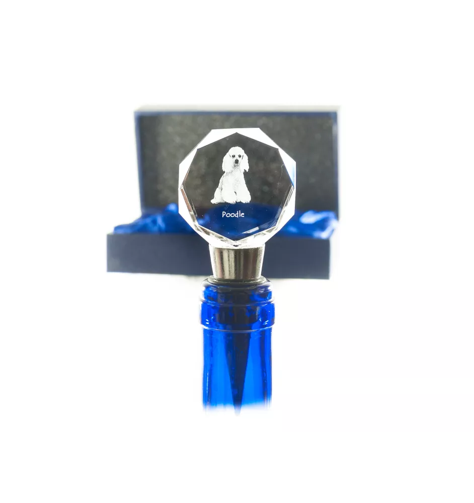 Pudel - Flaschenverschluss, Weinverschluss aus Kristall mit Foto, personalisiertes Geschenk für Barkeeper der Marke Art-Dog