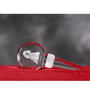Poodle - Crystal bottle stopper, unique wine stopper with photo, personalised gift for sommelier by Art-Dog brand