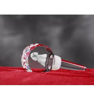 Caniche - Bouchon de bouteille en cristal, bouchon de vin unique avec photo, cadeau personnalisé pour sommelier par la marque Art-Dog