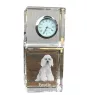 Pudel - Kristalluhr mit Foto, Hundebild im Kristall, personalisierte Schreibtischuhr von Art-Dog.