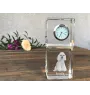 Poodle - crystal clock with a photo, a photo of a dog in crystal, personalized desk clock by Art-Dog brand
