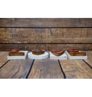 Pudel drewniany napis love Art-Dog