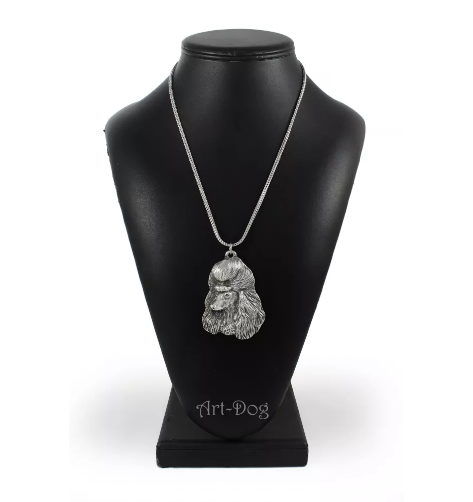 Pudel - Halskette mit Hund, Hundeanhänger an einer silbernen Kette, einzigartiger Schmuck der Marke Art-Dog