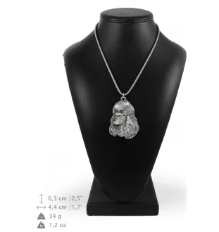 Pudel - Halskette mit Hund, Hundeanhänger an einer silbernen Kette, einzigartiger Schmuck der Marke Art-Dog