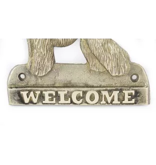 Pudel - Türschild mit Hund, messingfarbenes Willkommensschild, einzigartiges Schild mit der Aufschrift Welcome von der Marke Art-Dog