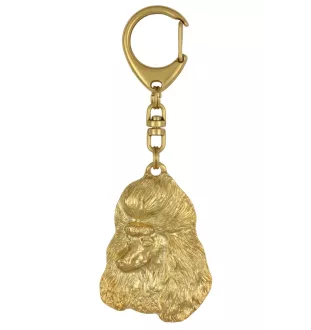 Pudel - Schlüsselanhänger und Halskette mit Hund in einer Box, vergoldetes Produkt von hoher Qualität, Marke Art-Dog
